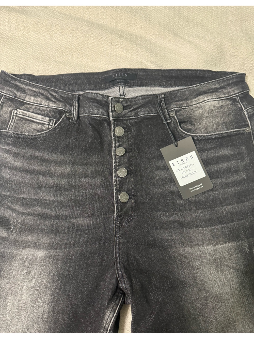 Women’s RISEN High-Rise Button-Fly Black skinny Jeans 3xl brand new with tags